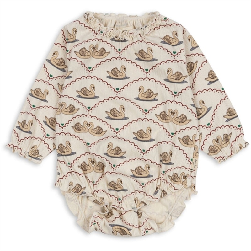 Konges Sljd Swan Chleo Body|0-1 m|3 m|6 m|9 m|12 m|18 m|2 y|3 y