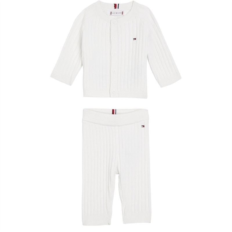 Tommy Hilfiger Baby Rib Striktrje St Giftbox White