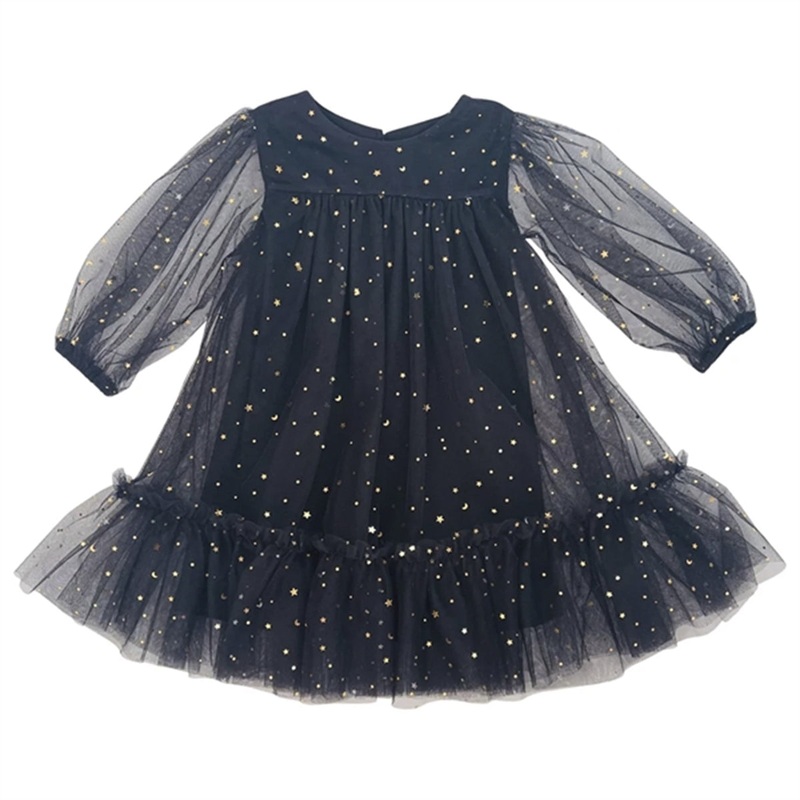 Dolly by Le Petit Tom Stars \u0026 Moon Tulle Empress Dress Black