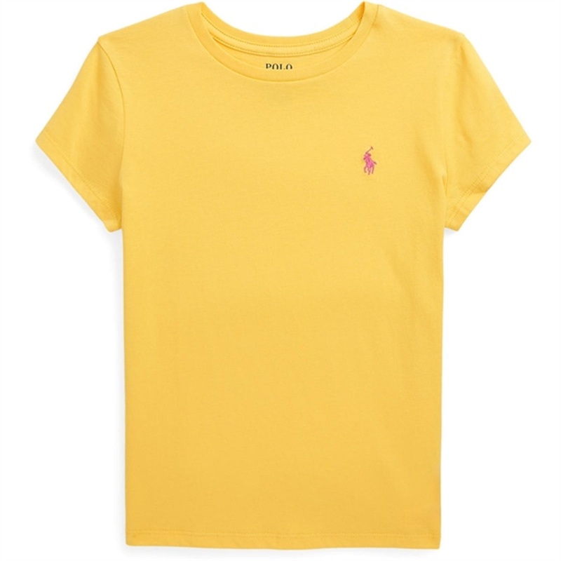Polo Ralph Lauren Girls T-Shirt Chrome Yellow W\/ Bright Pink