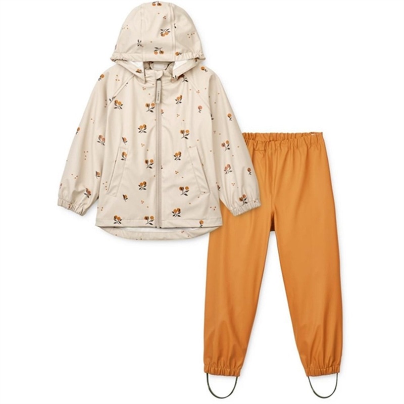 Liewood Moby Printed Rainwear Set Peach \/ Sandy