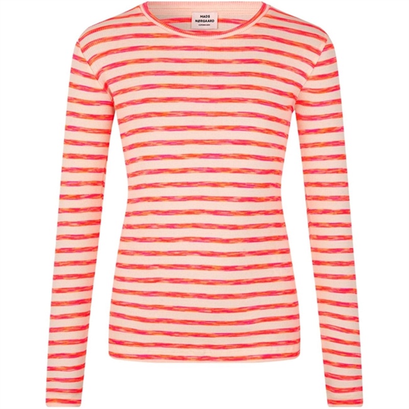 Mads Nrgaard 2x2 Cotton Stripe Talino Blouse Stripe\/Diva Pink