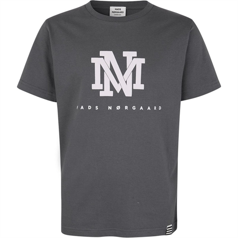 Mads Nrgaard Printed Thorlino MN logo T-shirt Asphalt