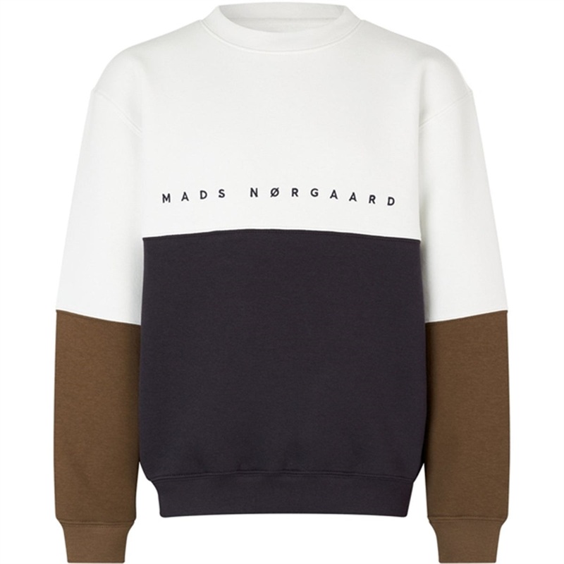 Mads Nrgaard Standard Sonar Block Sweatshirt Deep Well\/Marshmallow\/Cup