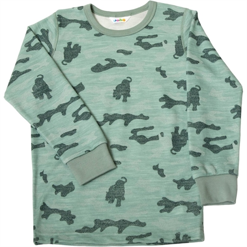 Joha Wool\/Cotton Green AOP Blouse