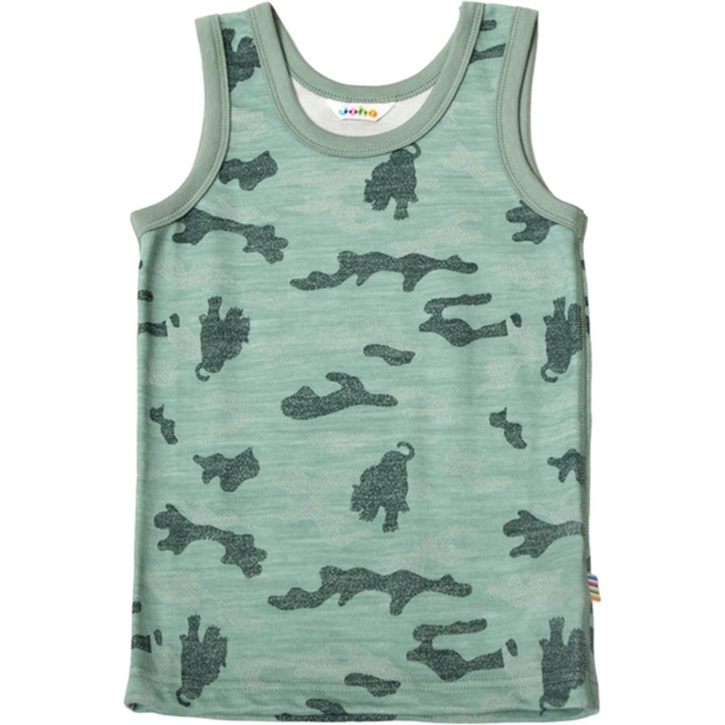 Joha Wool\/Cotton Green AOP Undershirt