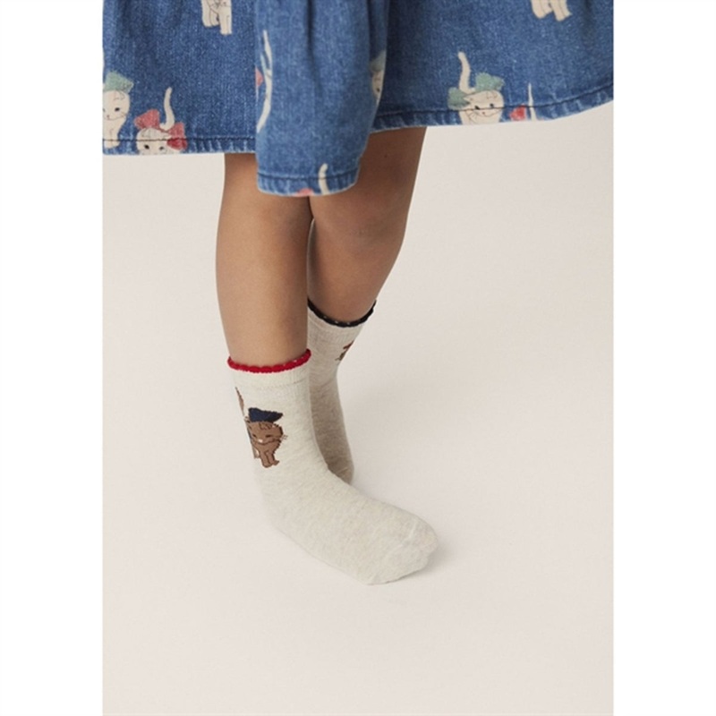 Konges Sljd Cat\/Flower 2-Pack Lapis Socks