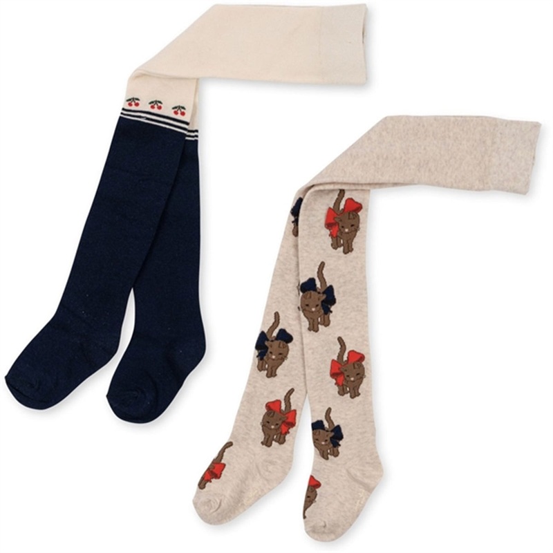 Konges Sljd Cherry\/Cat 2-Pack Lapis Tights