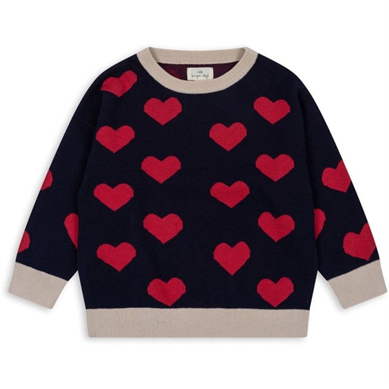 Konges Sljd Navy Heart Lapis Knit Blouse