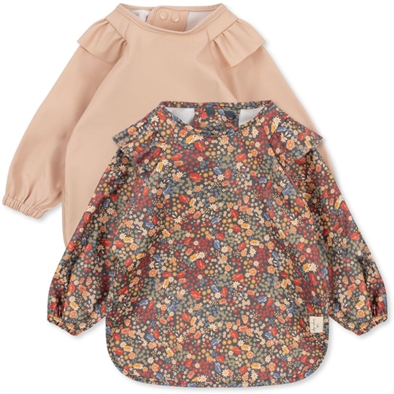 Konges Sljd Villetta Blue 2-Pack Bib with Frills and Sleeves