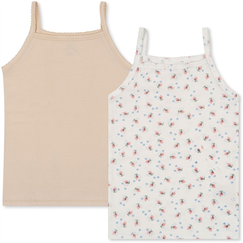 Konges Sljd Brise D t White\/Nouvelle Peach Basic 2-Pack Strap Top