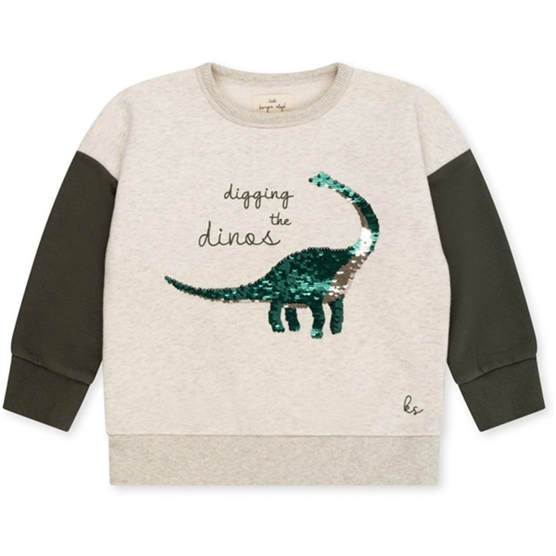 Konges Sljd Off White Melange Lou Sequin Sweatshirt