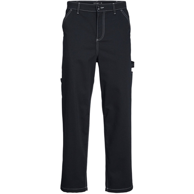 Jack \u0026 Jones Junior Black High Rise Karl Carpenter Contrast Cargo Pants