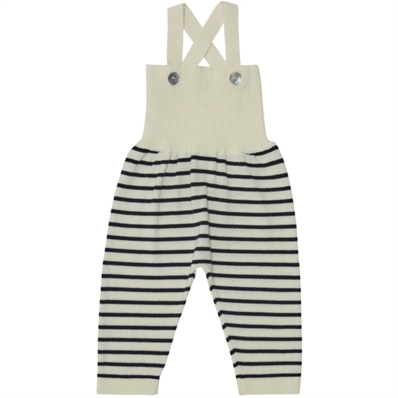 FUB Baby High Waist Overalls Ecru\/Dark Navy