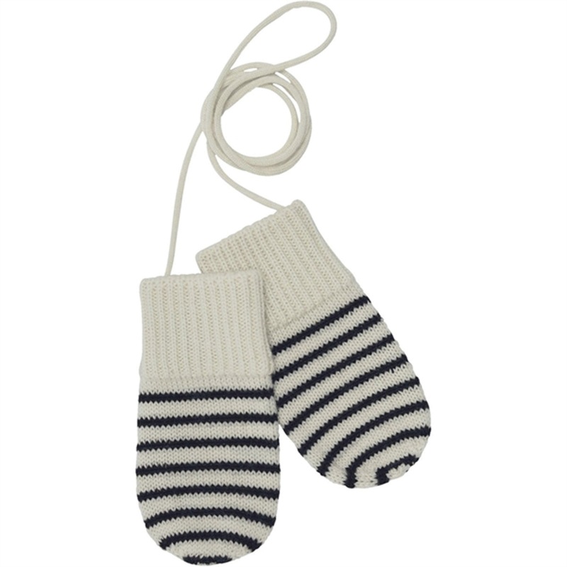 FUB Baby Mittens Ecru\/Dark Navy