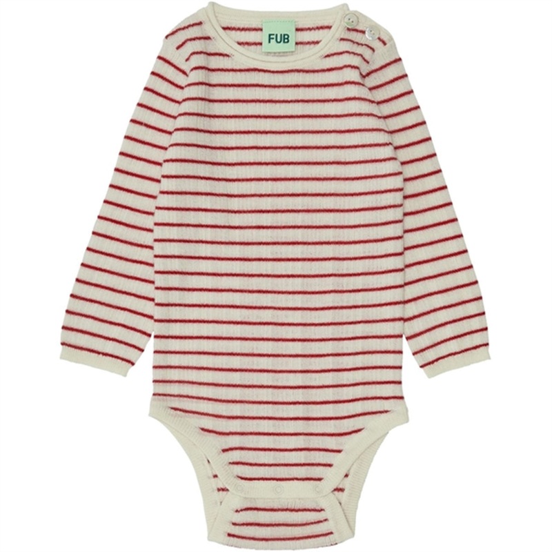 FUB Baby Rib Body Ecru\/Pure Red