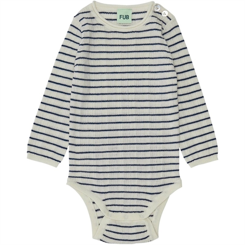 FUB Baby Rib Body Ecru\/Royal Blue