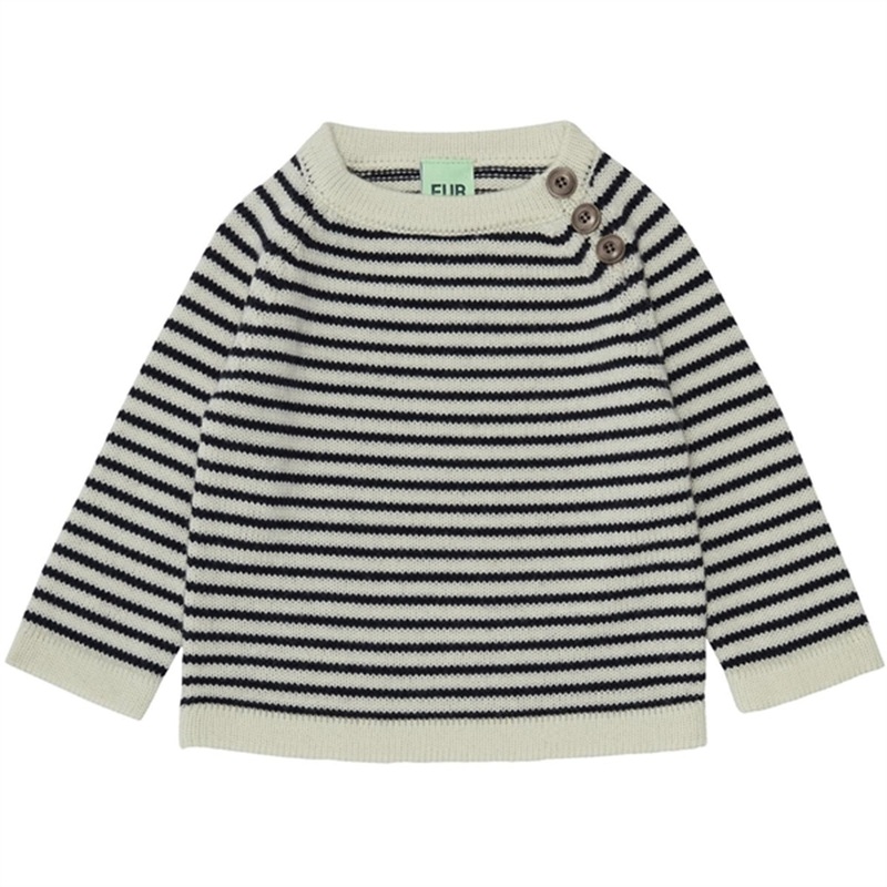 FUB Baby Sweater Ecru\/Dark Navy
