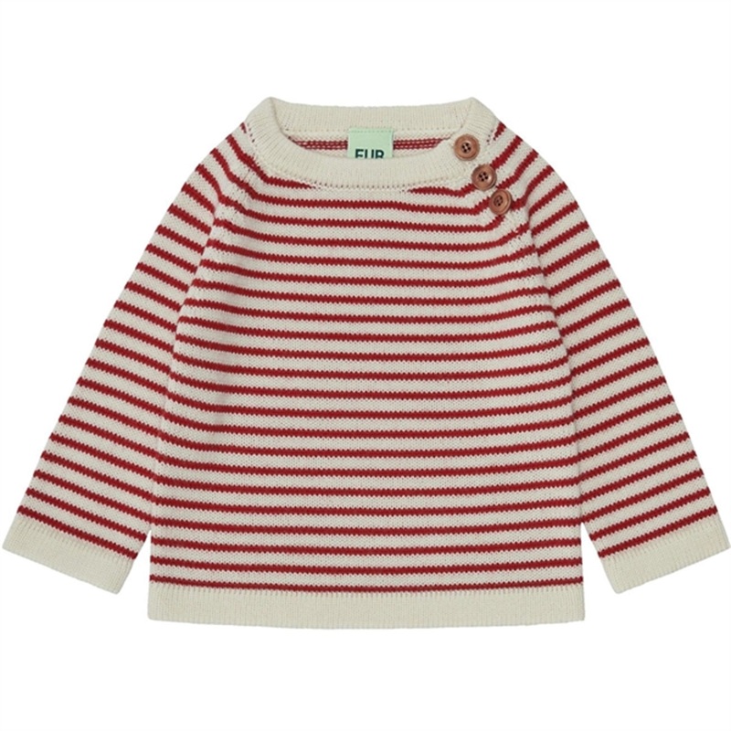 FUB Baby Sweater Ecru\/Pure Red