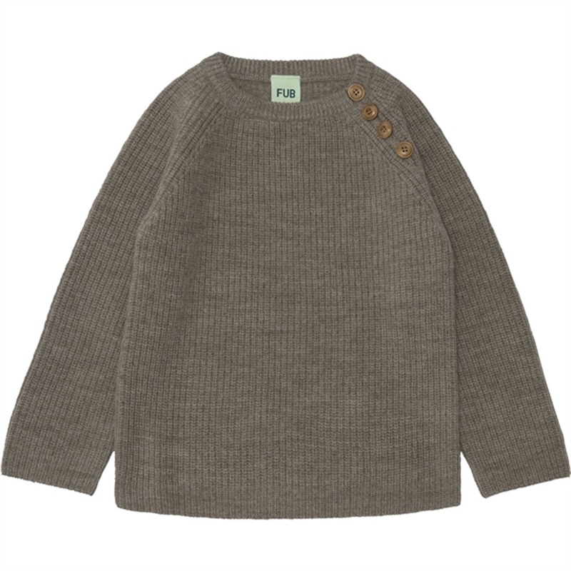 FUB Rib Knitted Sweater Beige Melange