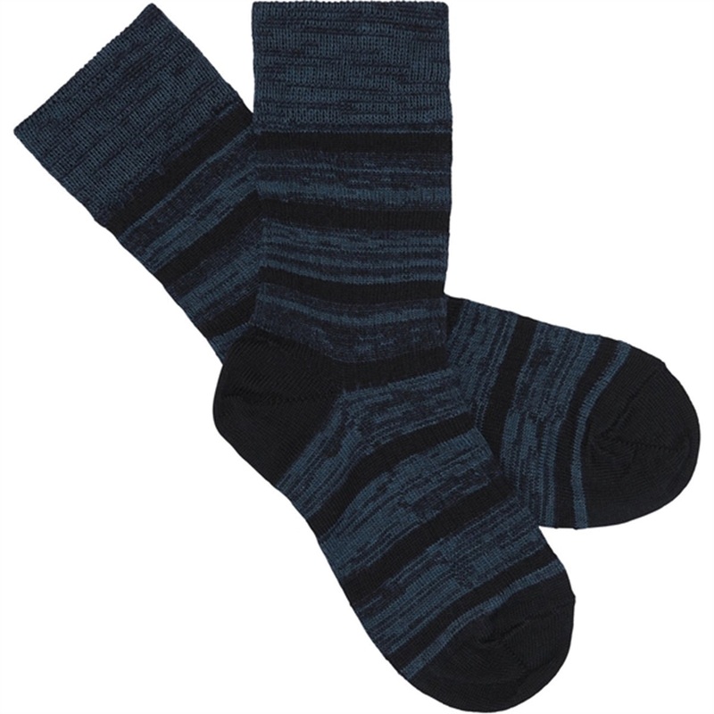 FUB 2-Pack Melange Striped Socks Black\/Teal