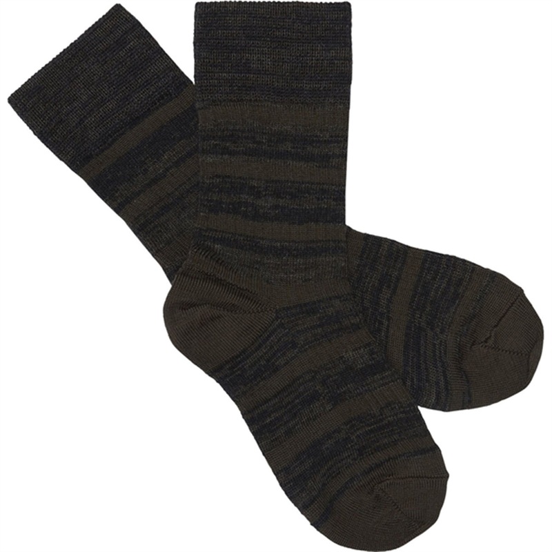 FUB 2-Pack Melange Striped Socks Chocolate\/Dark Navy