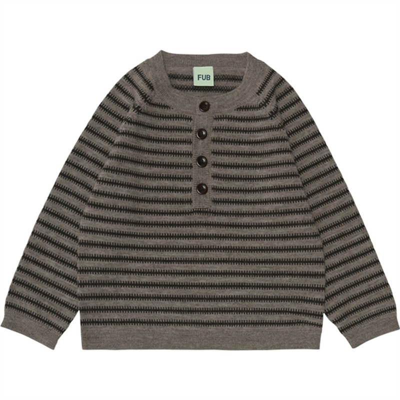 FUB Knitted Sweater Beige Melange\/Chocolate