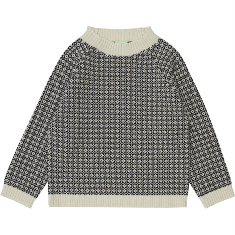 FUB Nordic Knitted Sweater Ecru\/Dark Navy\/Amber