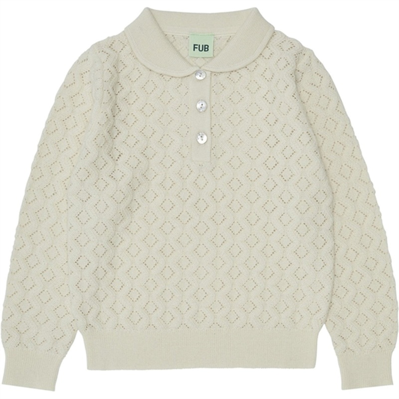 FUB Pointelle Blouse Ecru|90|100|110|120|130