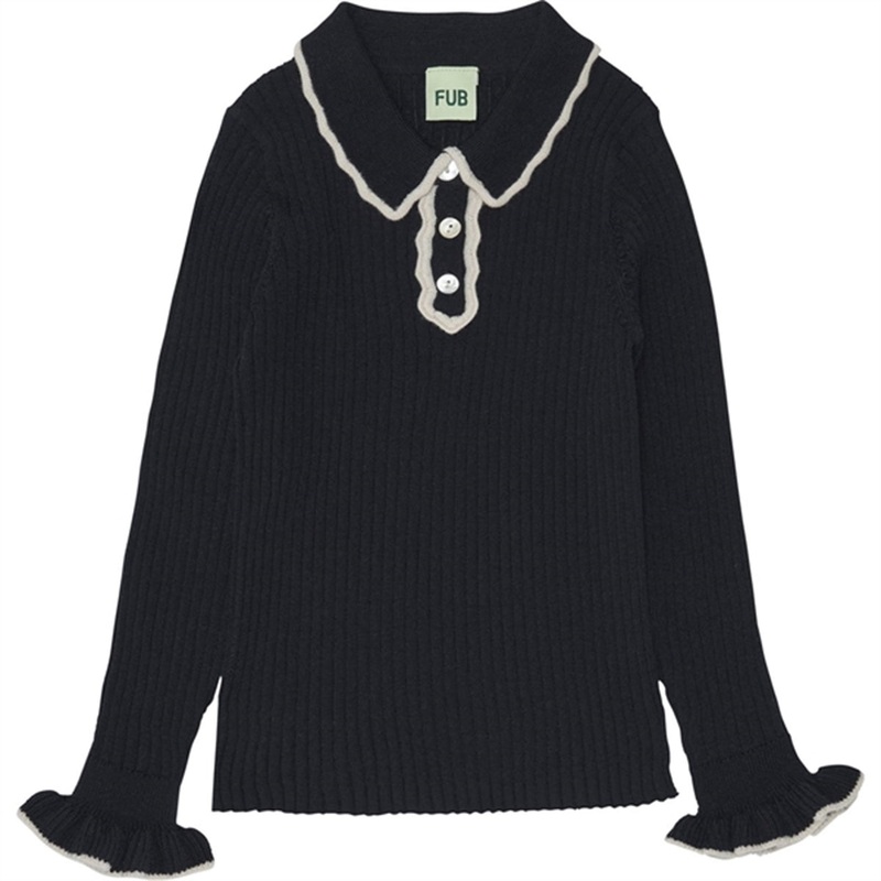 FUB Rib Blouse Dark Navy|80|90|100|110|120|130