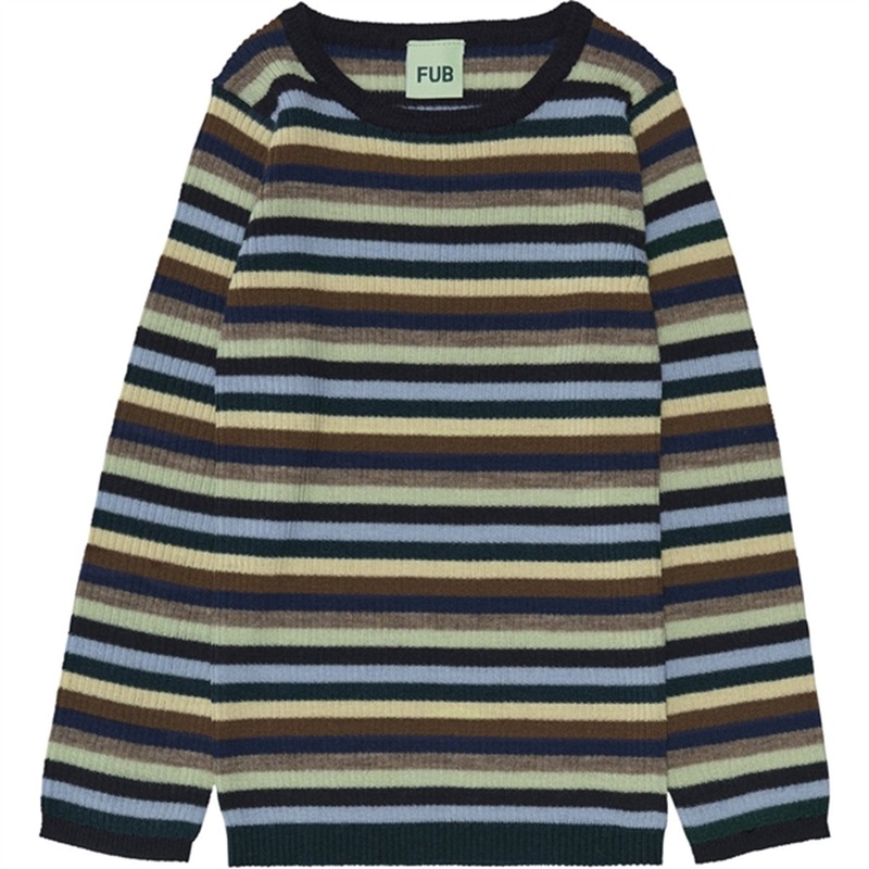 FUB Rib Blouse Multi Stripe|90|100|110|120|130