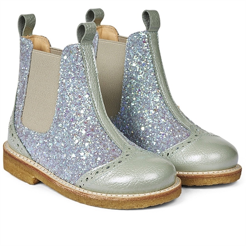Angulus Chelsea Stvlet W. Elastic Band Mint\/Mint Glitter\/Beige