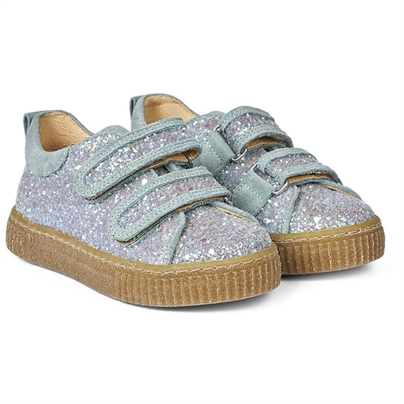 Angulus Glitter Sneaker W. Velcro Mint Glitter\/Mint