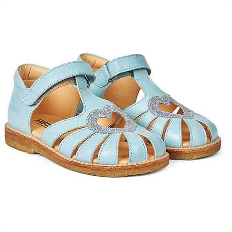Angulus Hjerte Sandal W. Velcro Mint\/Mint Glitter