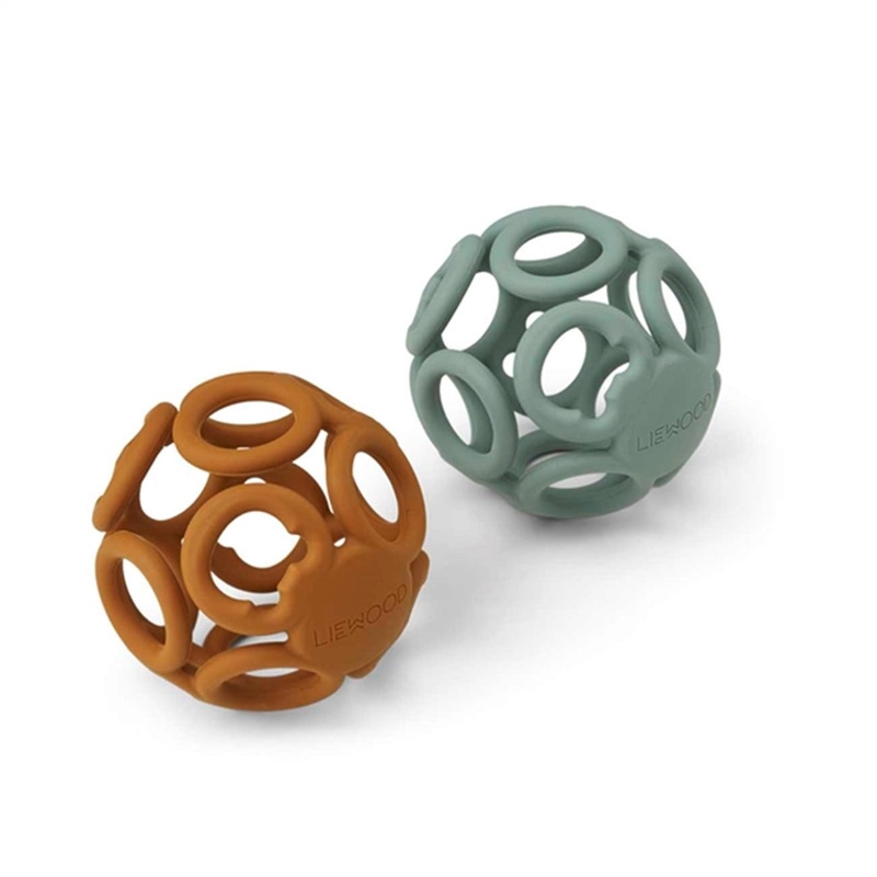 Liewood Jasmin Teether Ball 2-Pack Mustard\/Peppermint Mix