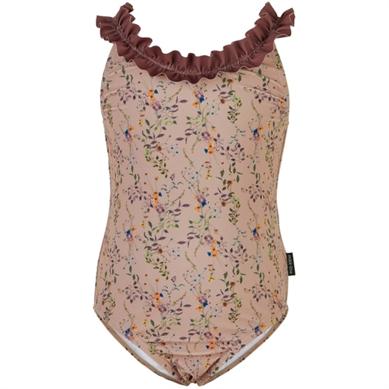 Mikk-Line Swimsuit AOP Nougat|92-98|104-110|116-122|128-134|140-146