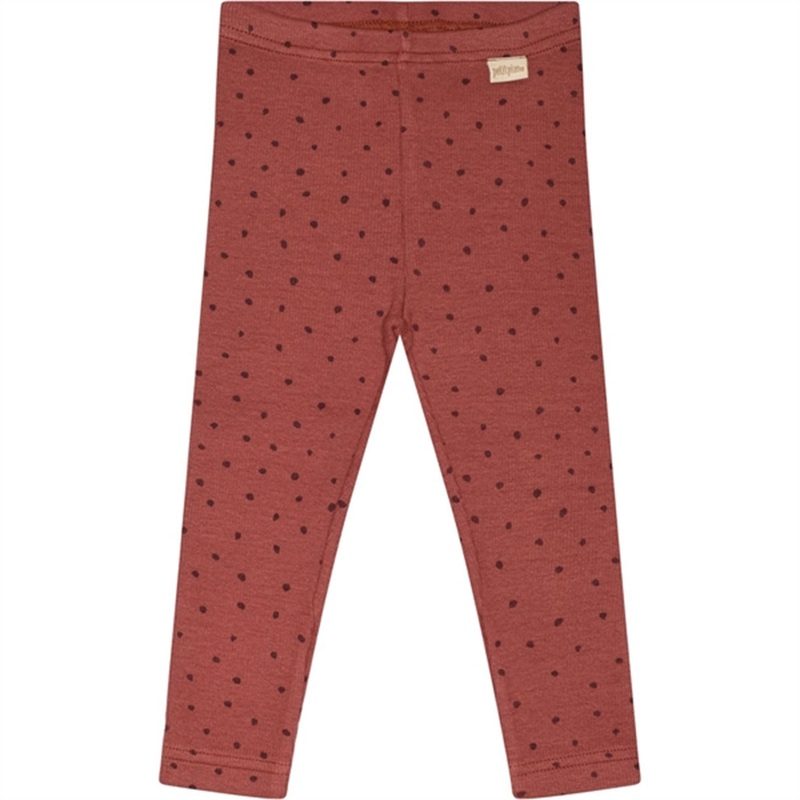 Petit Piao Berry Dust\/Dark Red Leggings Modal Dot