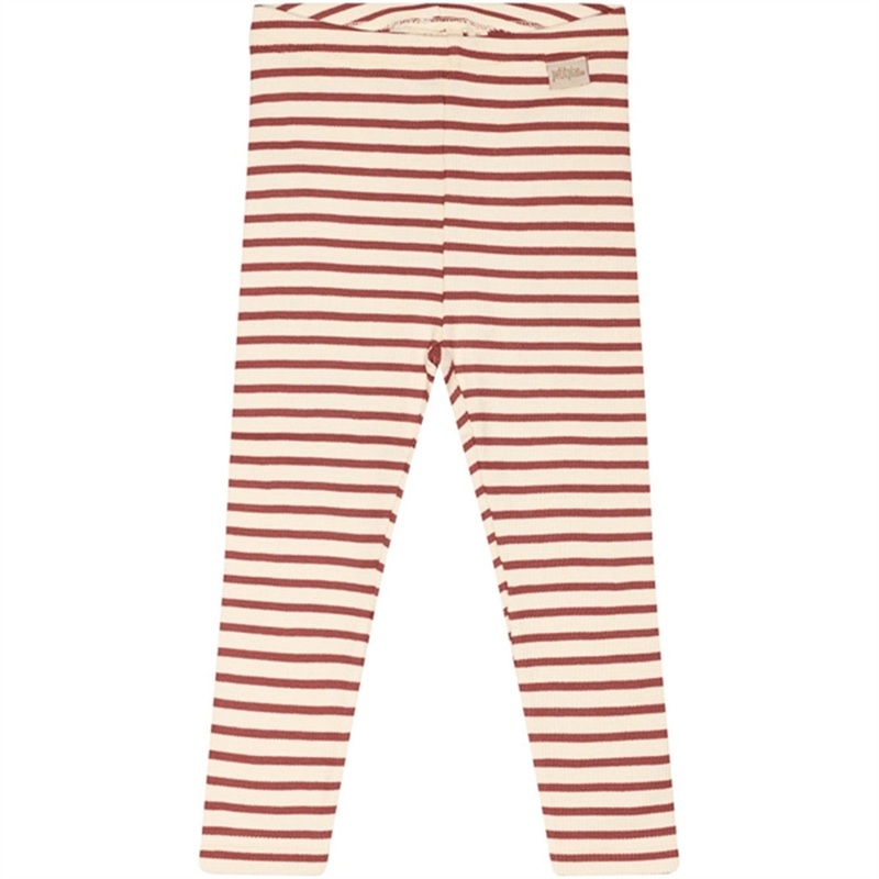 Petit Piao Berry Dust\/Off White Leggings Modal Striped