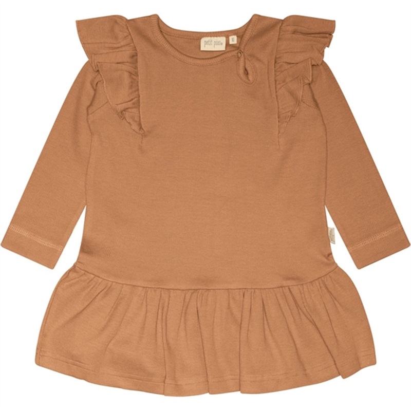 Petit Piao Caramel Dress Modal Frill