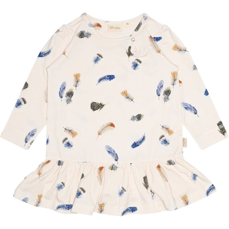Petit Piao Feather Dress Gather Printed