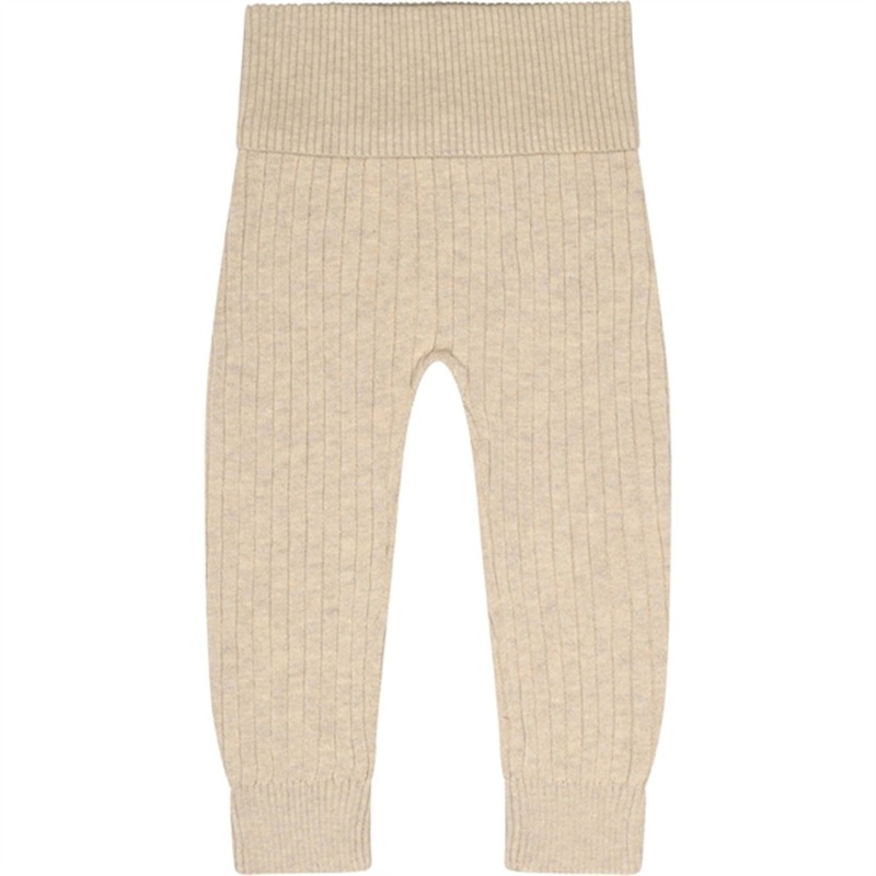 Petit Piao Soft Sand Pants Rib Knit Fold