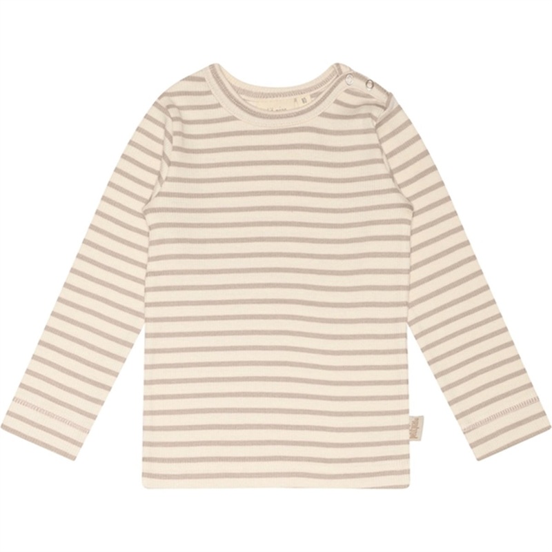 Petit Piao Soft Sand\/Off White Blouse Modal Striped