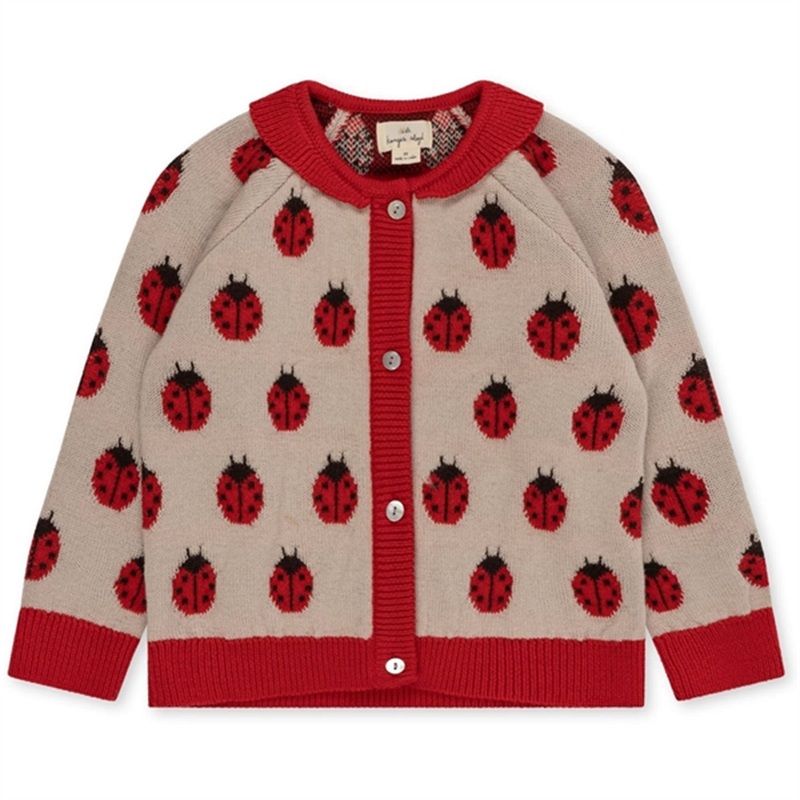 Konges Sljd Ladybug Belou Knit Wool Cardigan