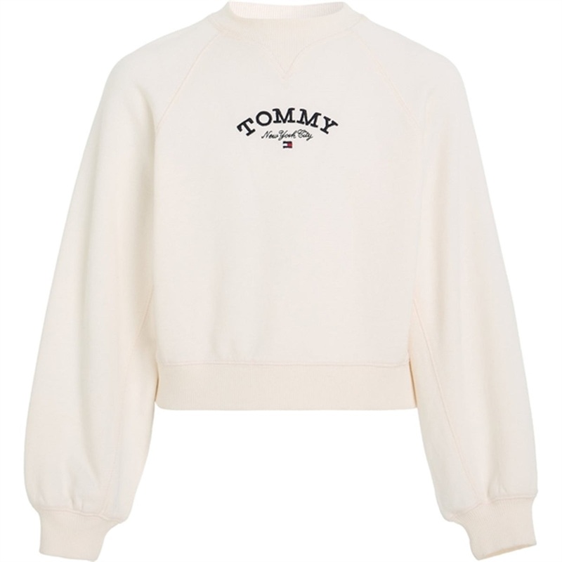 Tommy Hilfiger Logo Crew Sweatshirt Ancient White