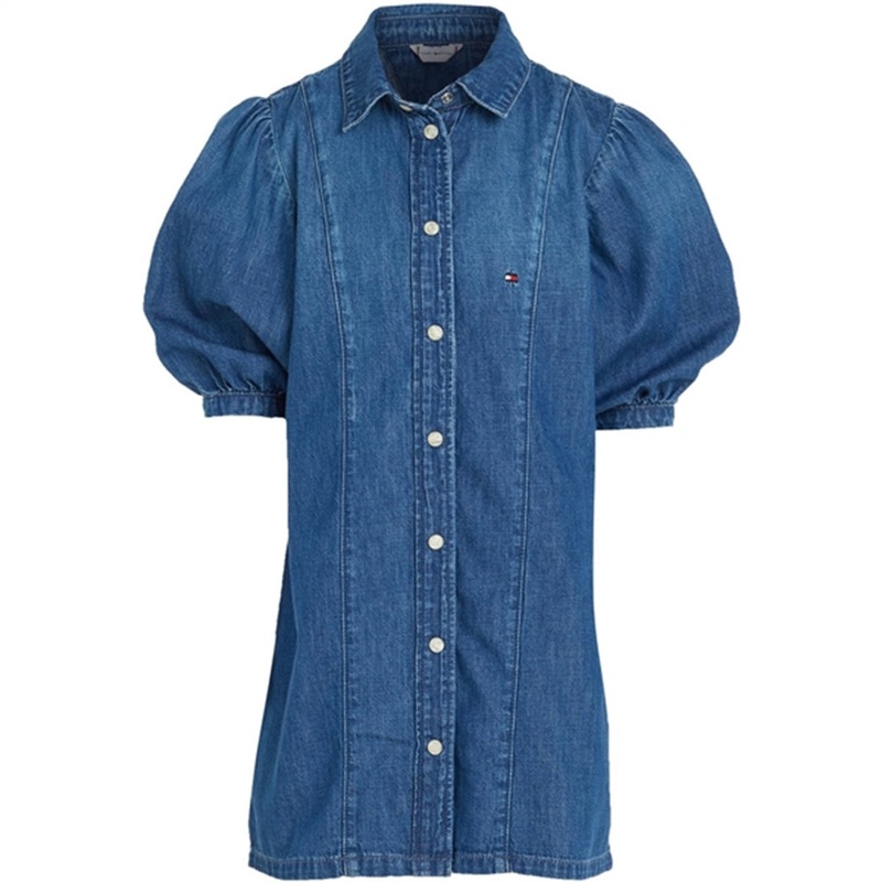 Tommy Hilfiger Puffrme Denim Dress Marinebluecloth