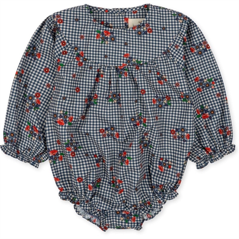 Konges Sljd Blossom Check Bibi Romper
