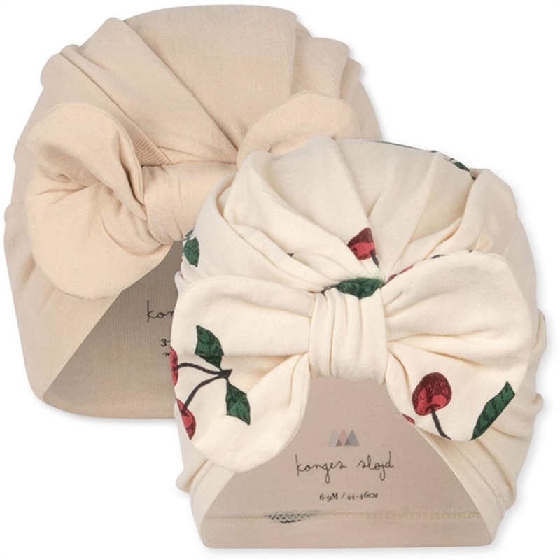 Konges Sljd Ma Grande Cerise\/Nouvelle Peach Basic 2-Pack Turban